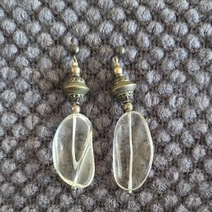 Elegant Silver and Gold Tone Dangle Earrings